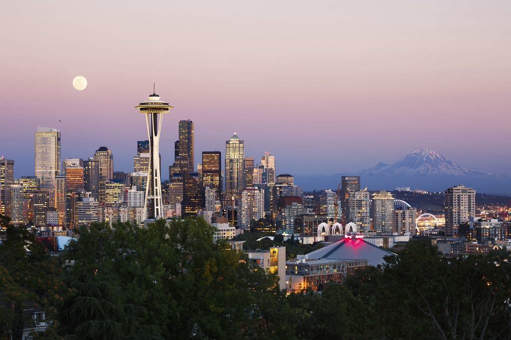 A Cascadián álló Seattle város látképe (Forrás: Thinkstock)
