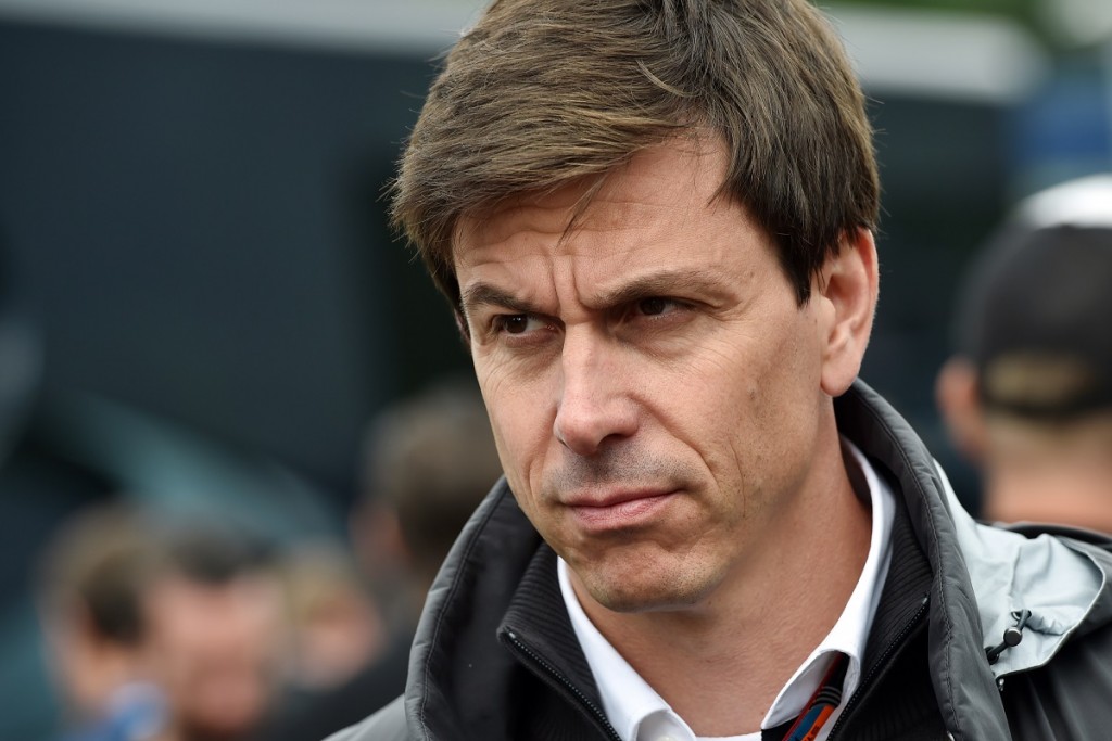 Toto Wolff, head of Mercedes Benz Motor-Sport gives an interview after the qualifying race at the Red Bull Ring in Spielberg on June 20, 2015, ahead of the Austrian Formula One Grand Prix. Reigning world champion Lewis Hamilton took pole position for Sunday's Austrian Grand Prix, ahead of Mercedes teammate Nico Rosberg and Ferrari's German driver Sebastian Vettel. AFP PHOTO / ANDREJ ISAKOVIC