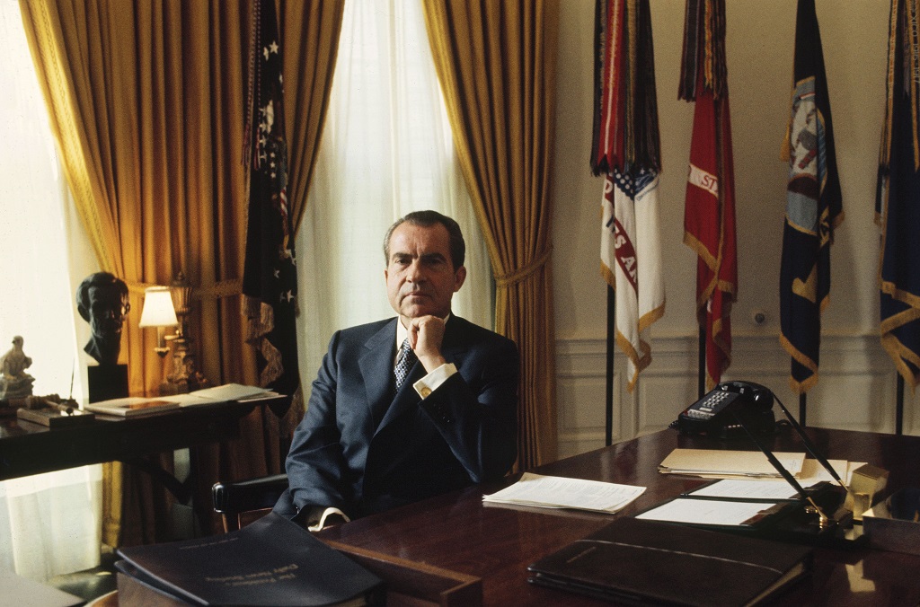 Richard Nixon az Ovális Irodában. (Fotó: Europress)