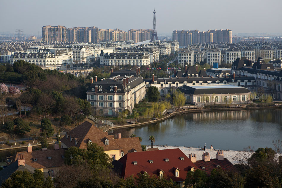 Overlooking Tianducheng and the French-themed village park