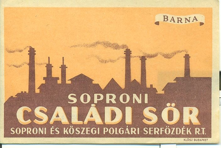 Nyugat-Magyarországi Serfőzde és Malátagyár Sopronban, valamint a Kőszegi Serfőzde és Malátagyár Rt. A két társaság fúziójával alakult meg 1934-ben a Soproni és Kőszegi Polgári Serfőzdék Rt.