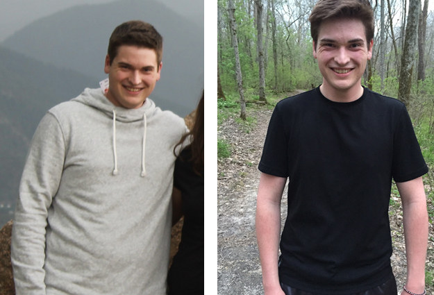 Dan Case Jr., 21 éves, 43 kilót fogyott, valamivel több, mint egy év alatt. 