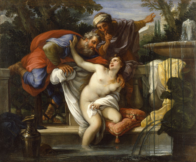 Zsuzsanna és a vének (Giuseppe Bartolomeo Chiari festménye a Wikipediáról) 