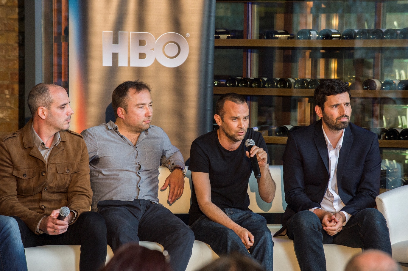 Lengyel Balázs, Tasnádi István, Dyga Zsombor és Mátyássy Áron. Fotó: HBO