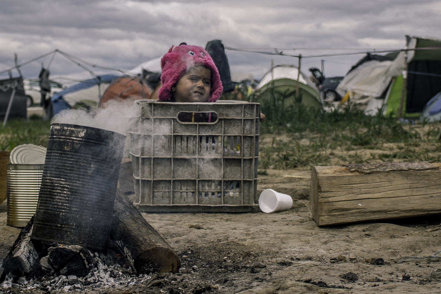 Az idomeni menekülttáborban élők fele gyermek. Fotó: Kaufmann Balázs