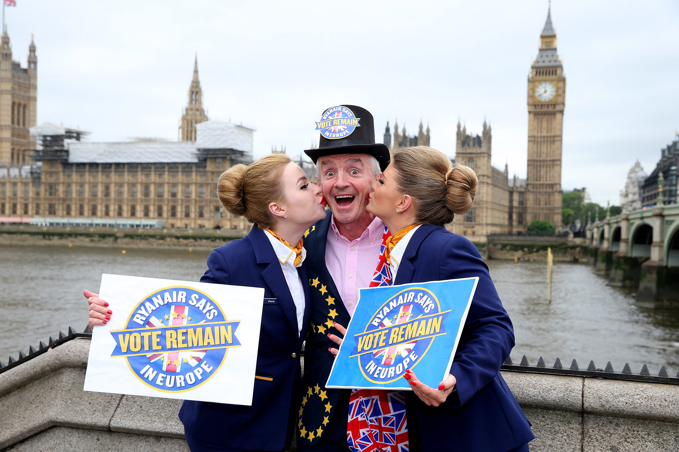 Picture by Philip Hollis for Ryanair   22-6-16 Michael O'Leary Remain photocall Westminster