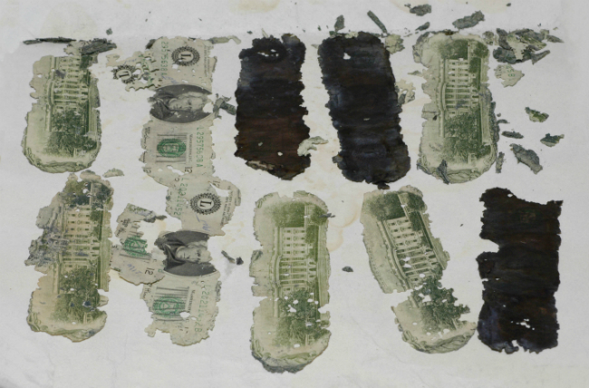 Az 1980-ban előkerült bankjegyek (fotó: fbi.gov)