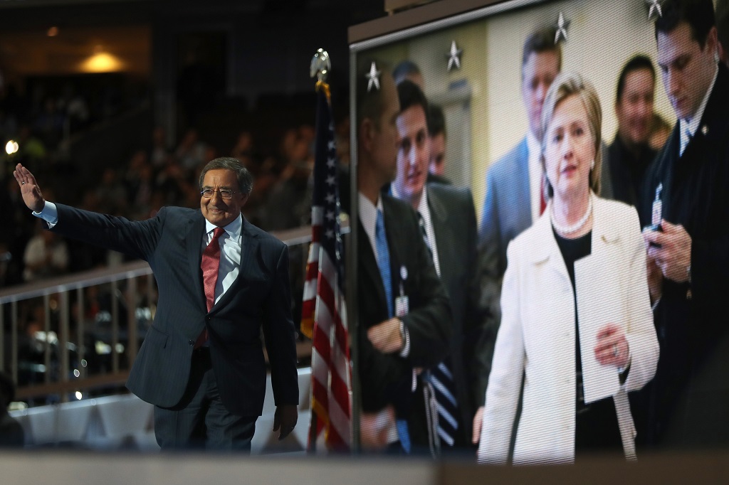 PHILADELPHIA, PA - JULY 27: Former Secretary of Defense Leon Panetta arrives on stage to deliver a speech on the third day of the Democratic National Convention at the Wells Fargo Center, July 27, 2016 in Philadelphia, Pennsylvania. Democratic presidential candidate Hillary Clinton received the number of votes needed to secure the party's nomination. An estimated 50,000 people are expected in Philadelphia, including hundreds of protesters and members of the media. The four-day Democratic National Convention kicked off July 25. Joe Raedle/Getty Images/AFP / AFP PHOTO / GETTY IMAGES NORTH AMERICA / JOE RAEDLE