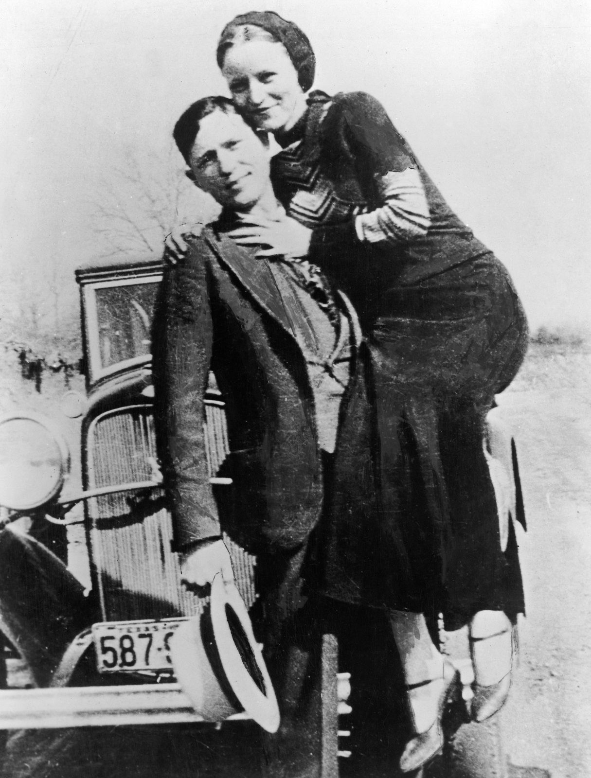 Az igazi Clyde Barrow és Bonnie Parker 1933-ban. Fotó: Getty Images