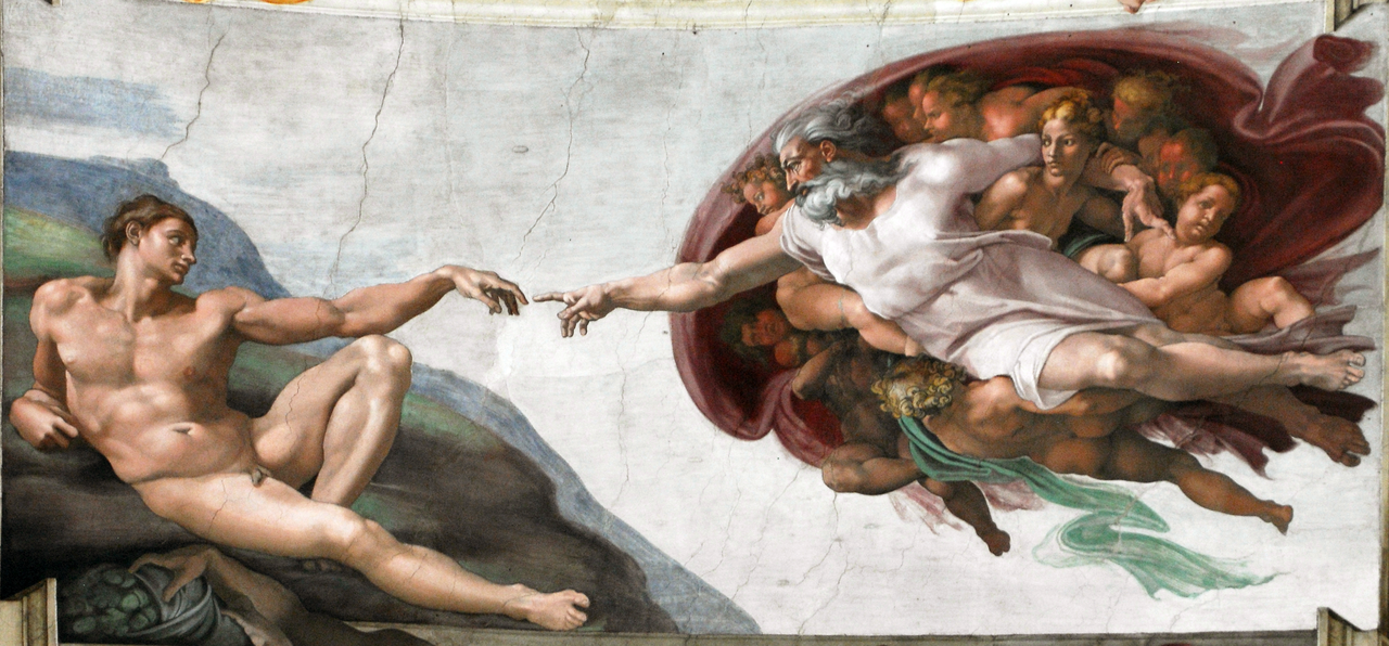 Michelangelo: Ádám teremtése (Wikipedia)