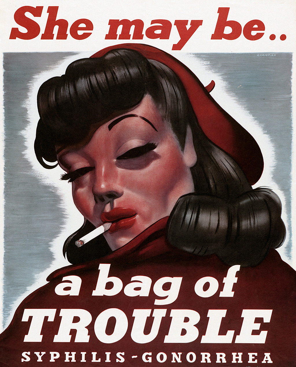 Figyelmeztető plakát a negyvenes évekből. Forrás: Getty Images