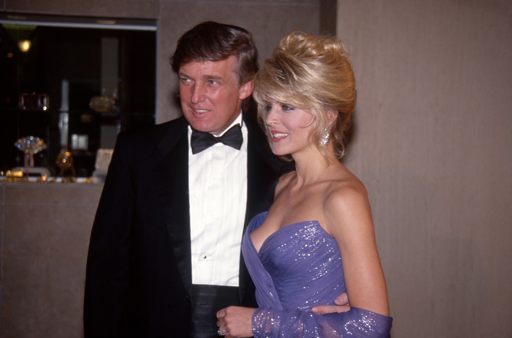 NEW YORK - FEBRUARY 27:   Property developer Donald Trump and girlfriend Marla Maples attend an event on February 27, 1992 in New York City, New York . (Photo by Al Pereira/Michael Ochs Archives/Getty Images)