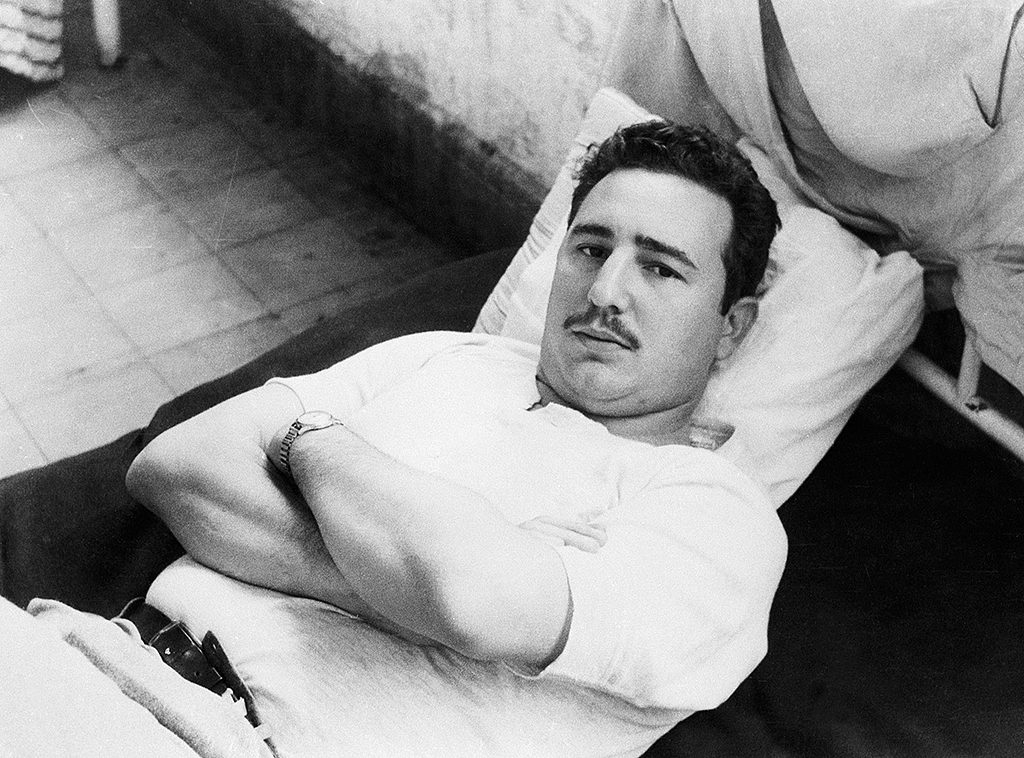 (Original Caption) 12/7/1956-Mexico City, Mexico: The leader of the Cuban revolution, Fidel Castro Ruiz, rests on his cot after he was detained by Mexican immigration authorities for training troops for the uprising, which he launched shortly after this picture was taken. Castro was released on bond. On December 7, a report form Havana, Cuba, announced that government warplnes had bombed and strafed a rebel hideout in the Sierra Maestra foothills in the Oriente province. Complete Caption in Envelope