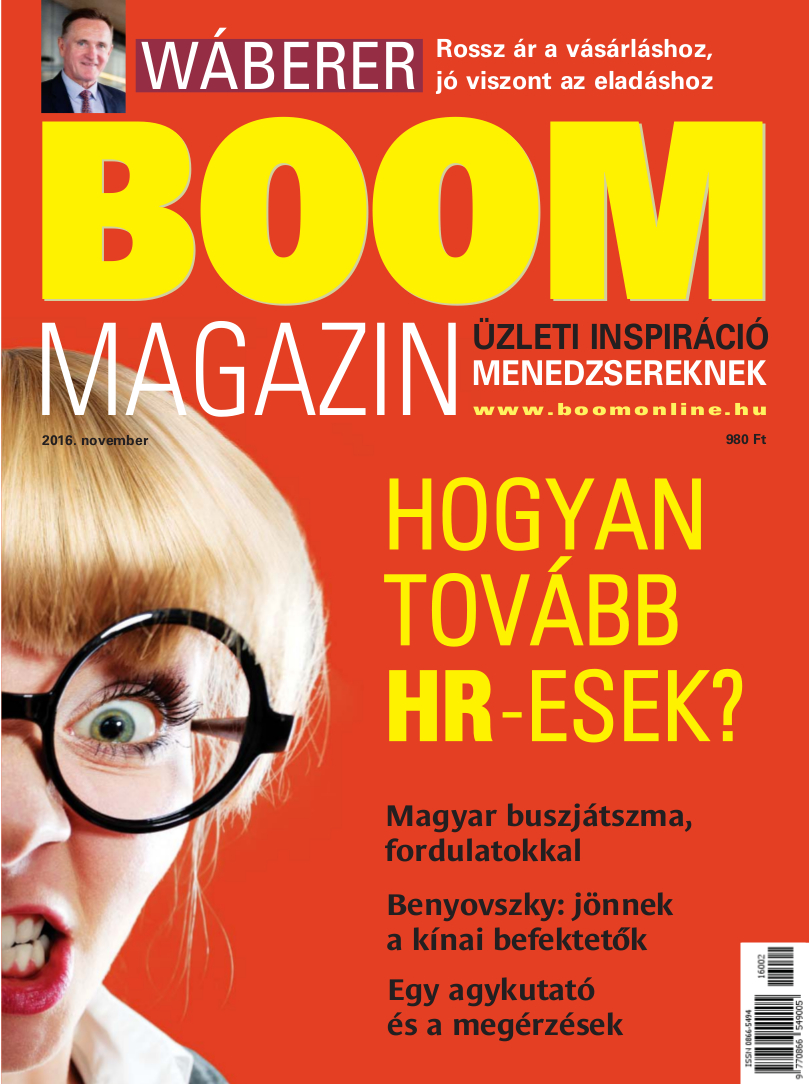 A Boom havilap 2016 novemberi, első címlapja 