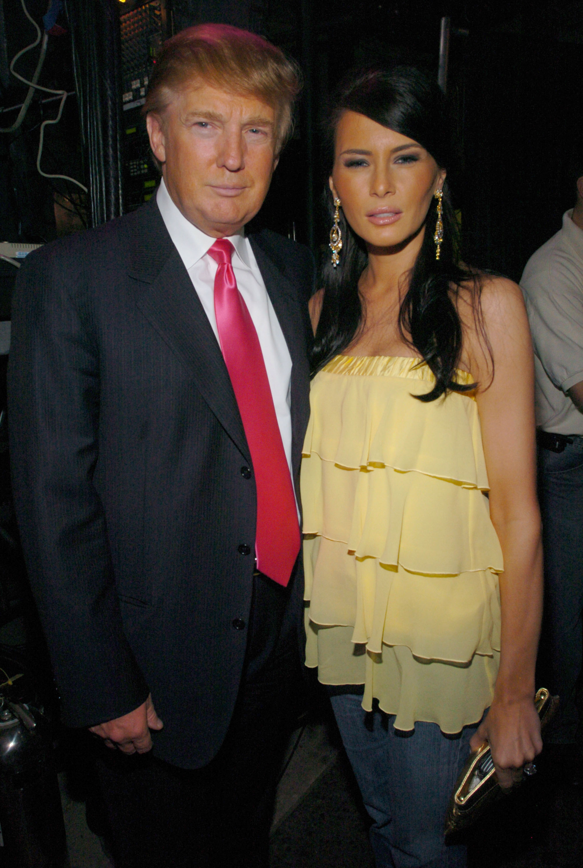 Donald Trump and Melania Knauss during Z100's Zootopia 2004 - Backstage at Madison Square Garden in New York City, New York, United States. (Photo by KMazur/WireImage for Clear Channel Entertainment)