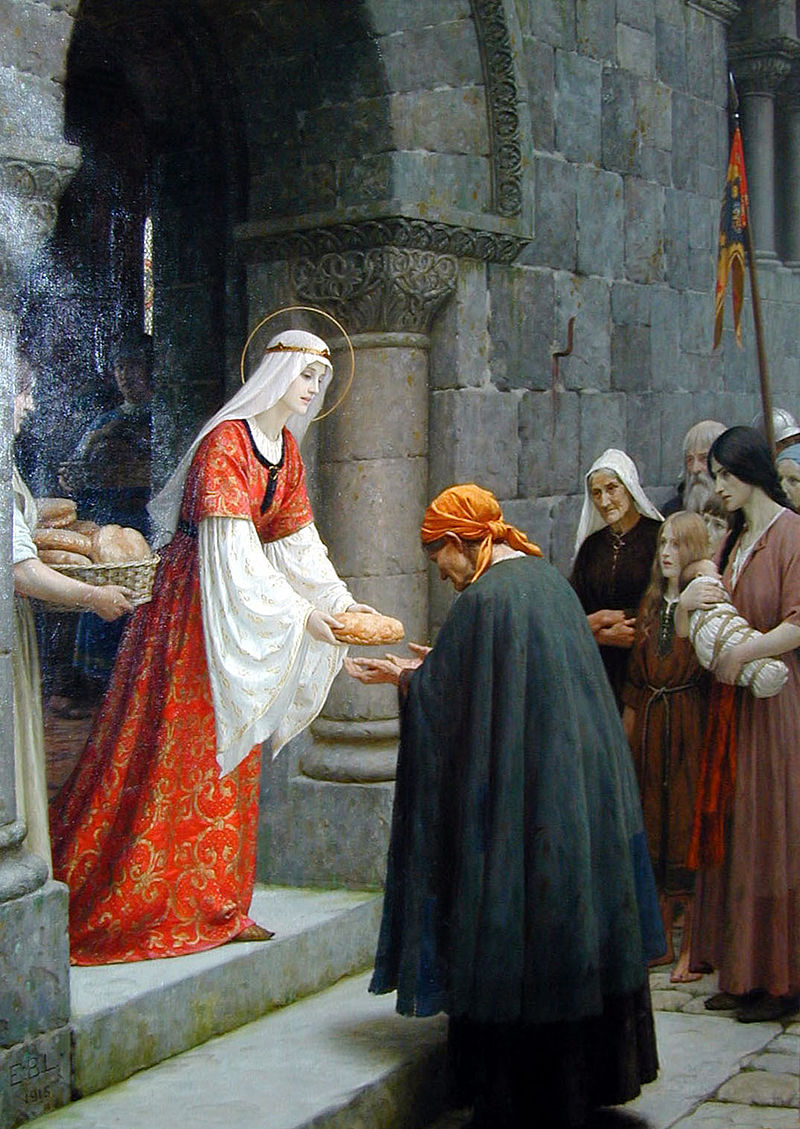 Erzsébet kenyeret oszt a szegényeknek (Wikipedia)