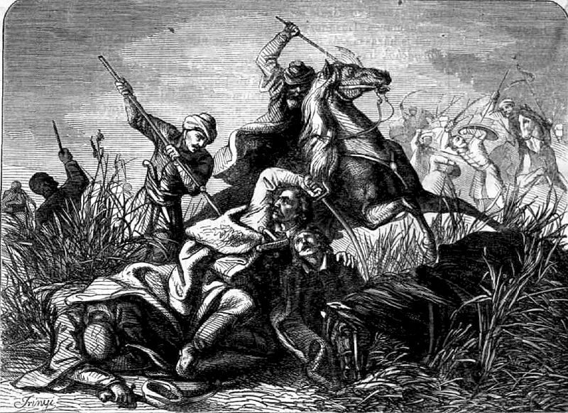 Thury Györgyöt a török csak komoly túlerővel tudta megölni, miután kelepcébe csalta. Thury ledobta a sisakját, nehogy élve kerüljön az ellenség kezére (kép forrása: Wikipedia)