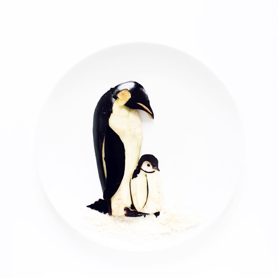 Pingvin padlizsánból. Fotó: www.facebook.com/culinarycanvas