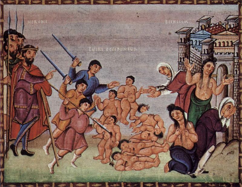 A gyerekek legyilkolása egy X. századi ábrázoláson.