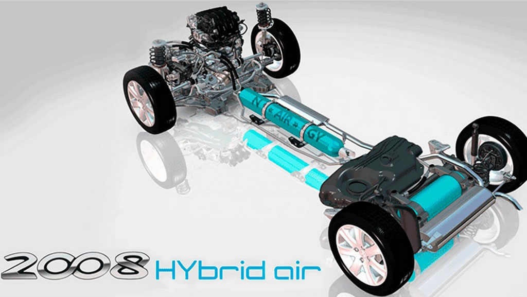 A Hybrid Air rendszer egy Peugeot-ba építve