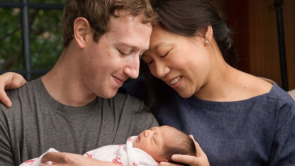 Mark Zuckerberg, Priscilla Chan és Max (forrás: Facebook)
