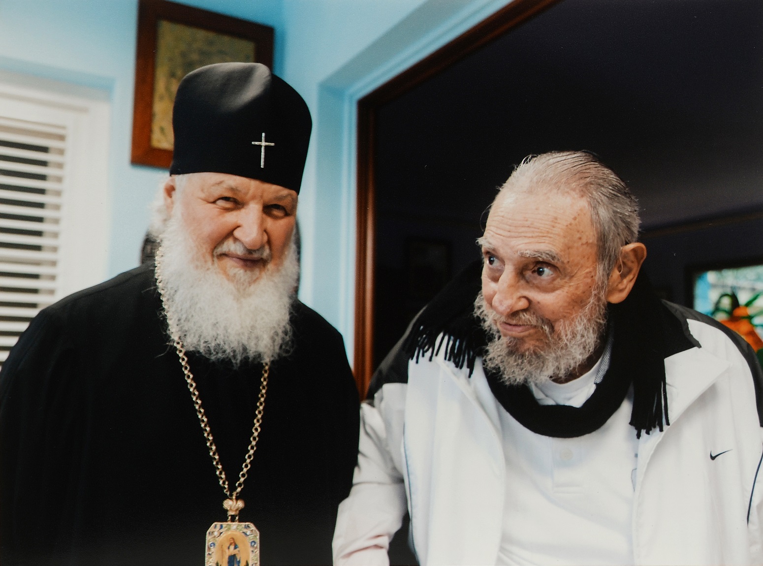 2791586 02/15/2016 Patriarch of Moscow and All Russia Kirill meeting inHhavana with Fidel Castro Rus, the leader of the Cuban revolution, the former chairman of the Cuban State Council and Government./press service of a patriarchy of ROC