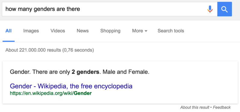 google gender