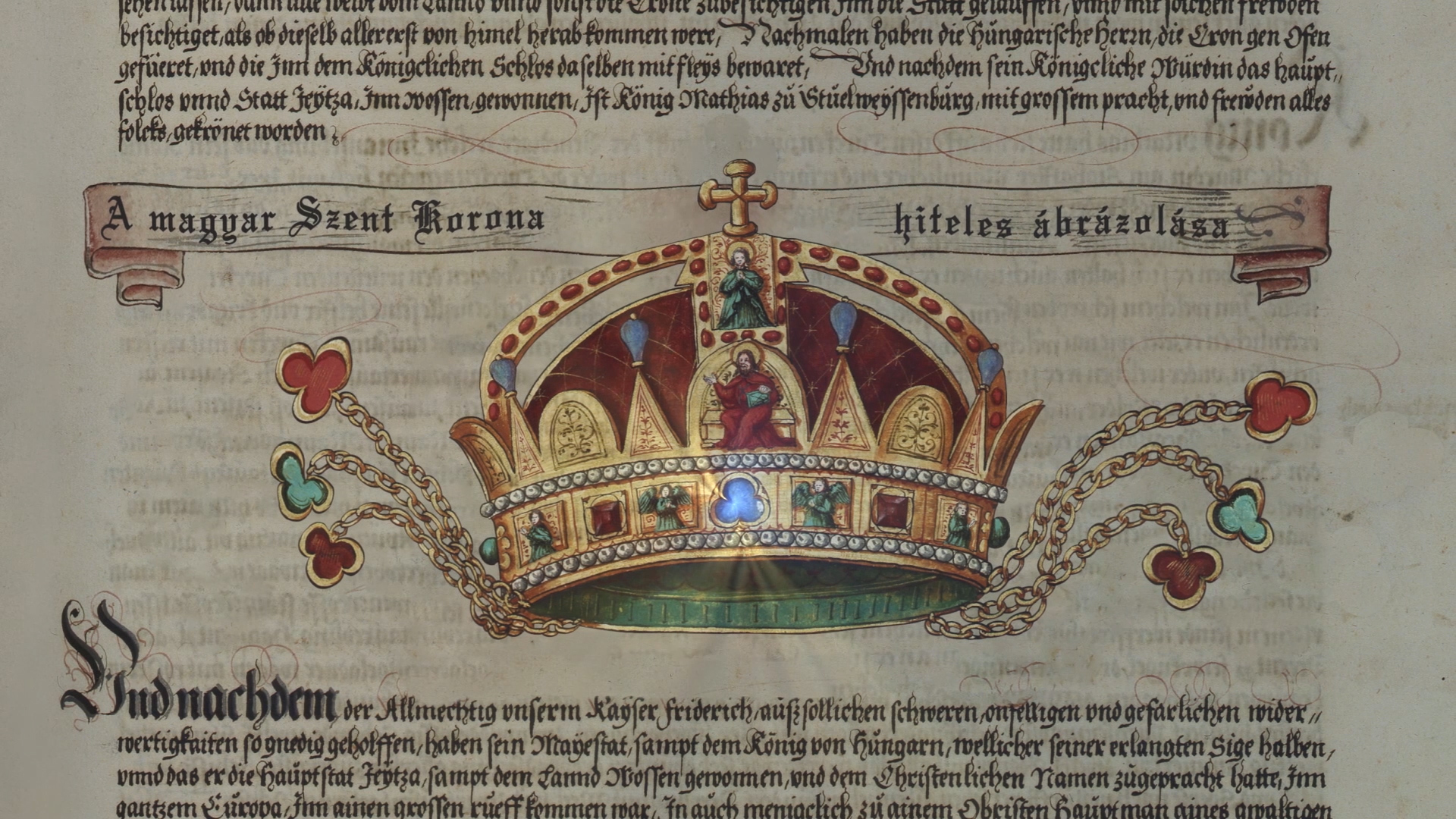 A Szent korona legkorábbi ismert ábrázolása. Forrás: A Szent Korona és koronázási kincseink nyomában, FilmLab