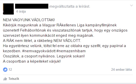 Forrás: Facebook/ NEM VAGYOK VÁDLOTT