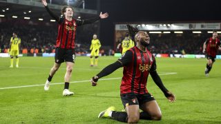 Antoine Semenyo a Bournemouth - Tottenham bajnokin a Premier League-ben.