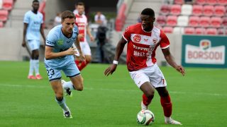 Elton Acolatse, a Diósgyõr (j) és Quentin Maceiras