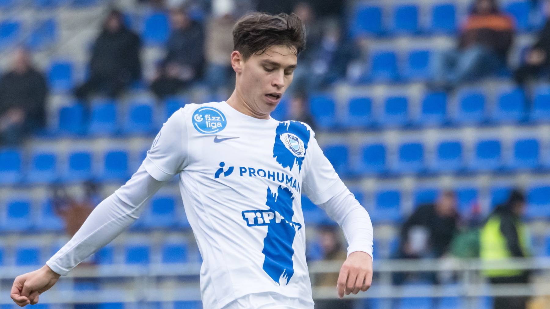 Átrok István Zalán, az MTK játékosa a labdarúgó Fizz Liga 18. fordulójában játszott Zalaegerszegi TE FC - MTK Budapest mérkőzésen a zalaegerszegi ZTE Arénában 2025. december 20-án. MTI/Katona Tibor